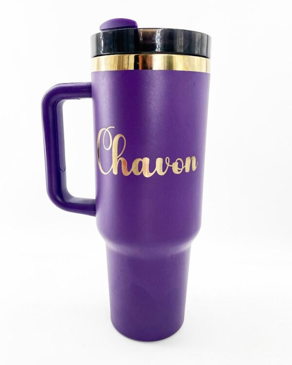 40 oz Tumbler with Handle - Gold Plated - Image 6